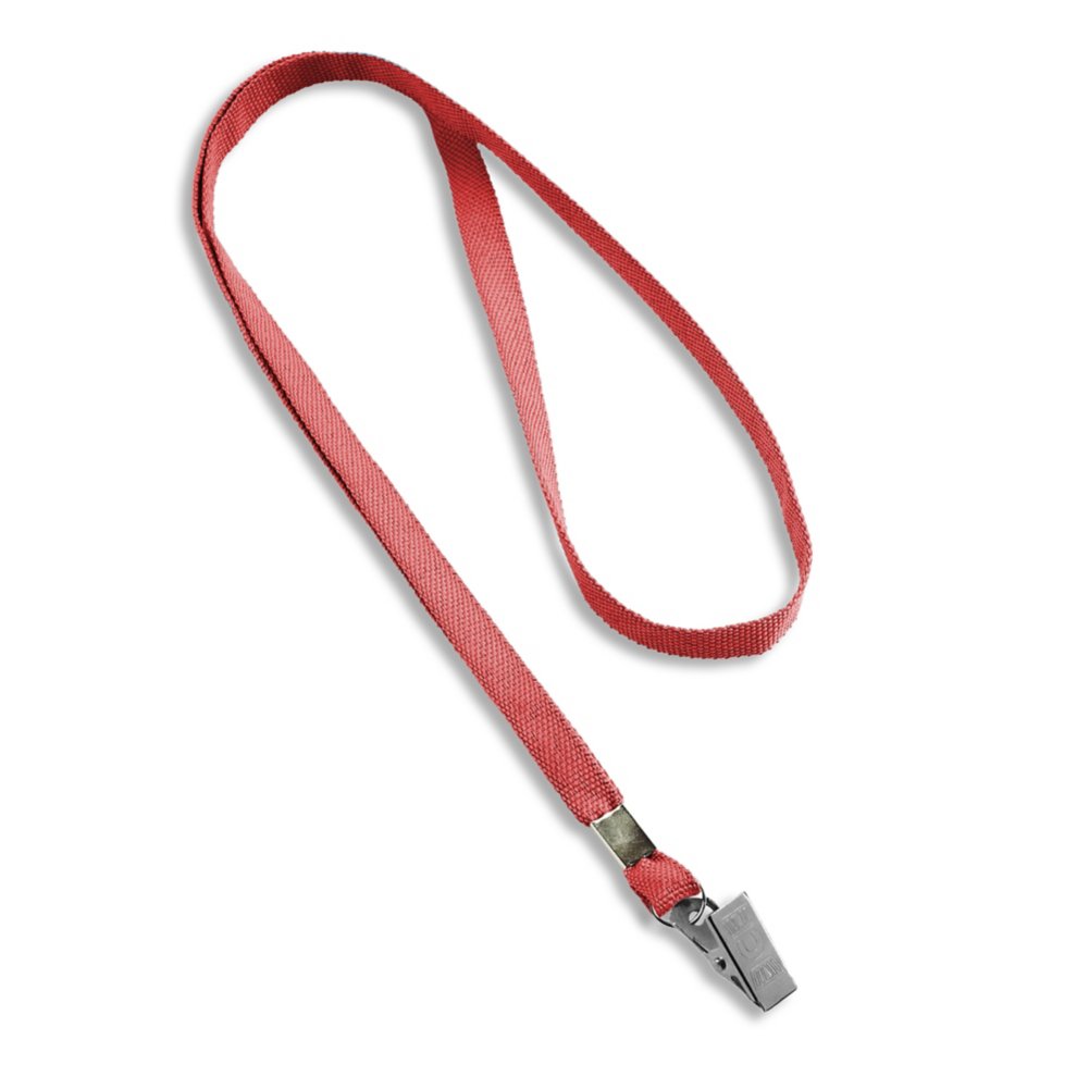Blank Flat Woven Lanyard - 25 Pack - Red