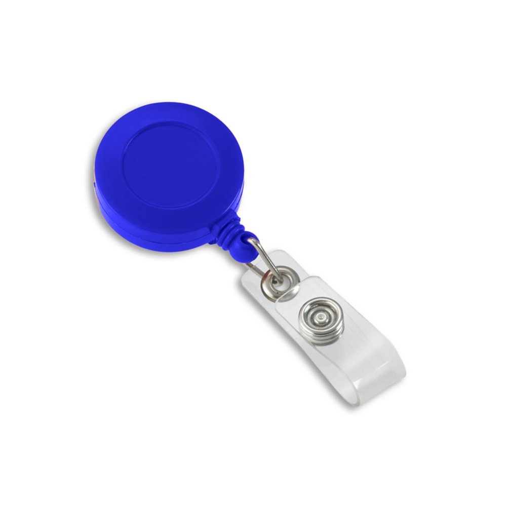 Round Solid Color Badge Reels - 25 Pack - Blue