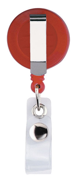 Round Solid Color Badge Reels - 25 Pack - Red - back view