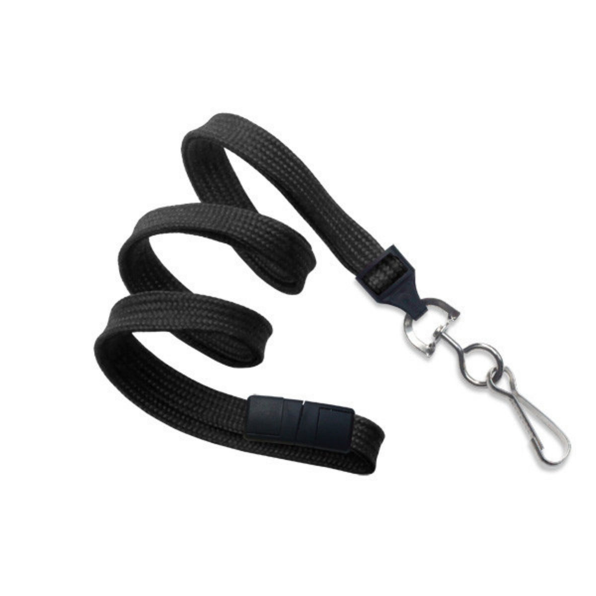 Blank Flat Woven Lanyards with Breakaway Release