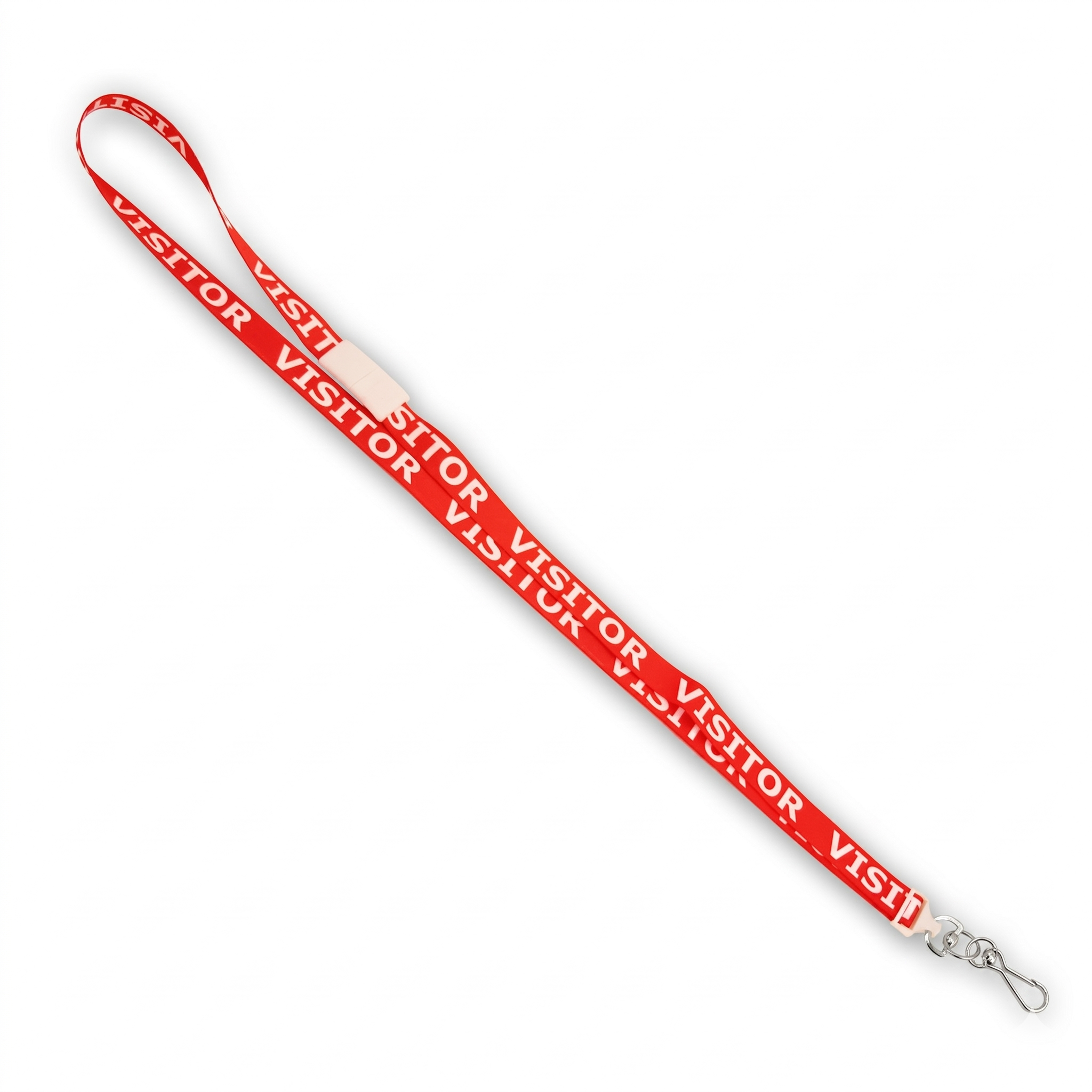Pre-Printed Visitor Lanyards with Breakaway - Red