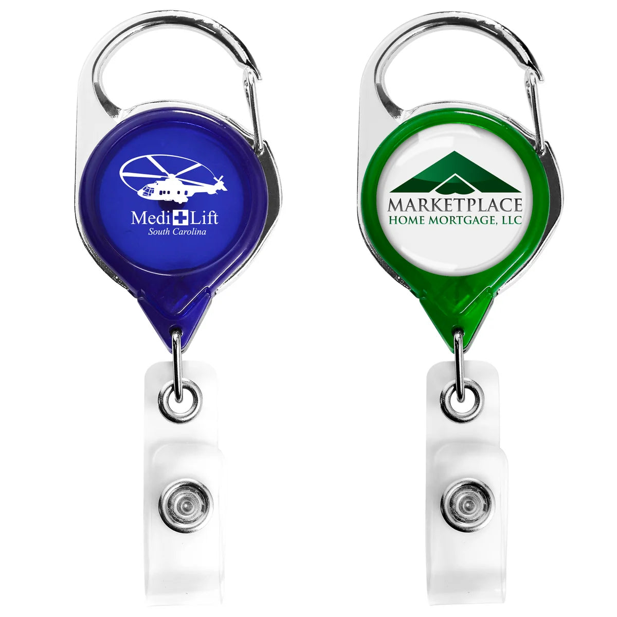 Translucent Color Custom Badge Reel with Carabiner