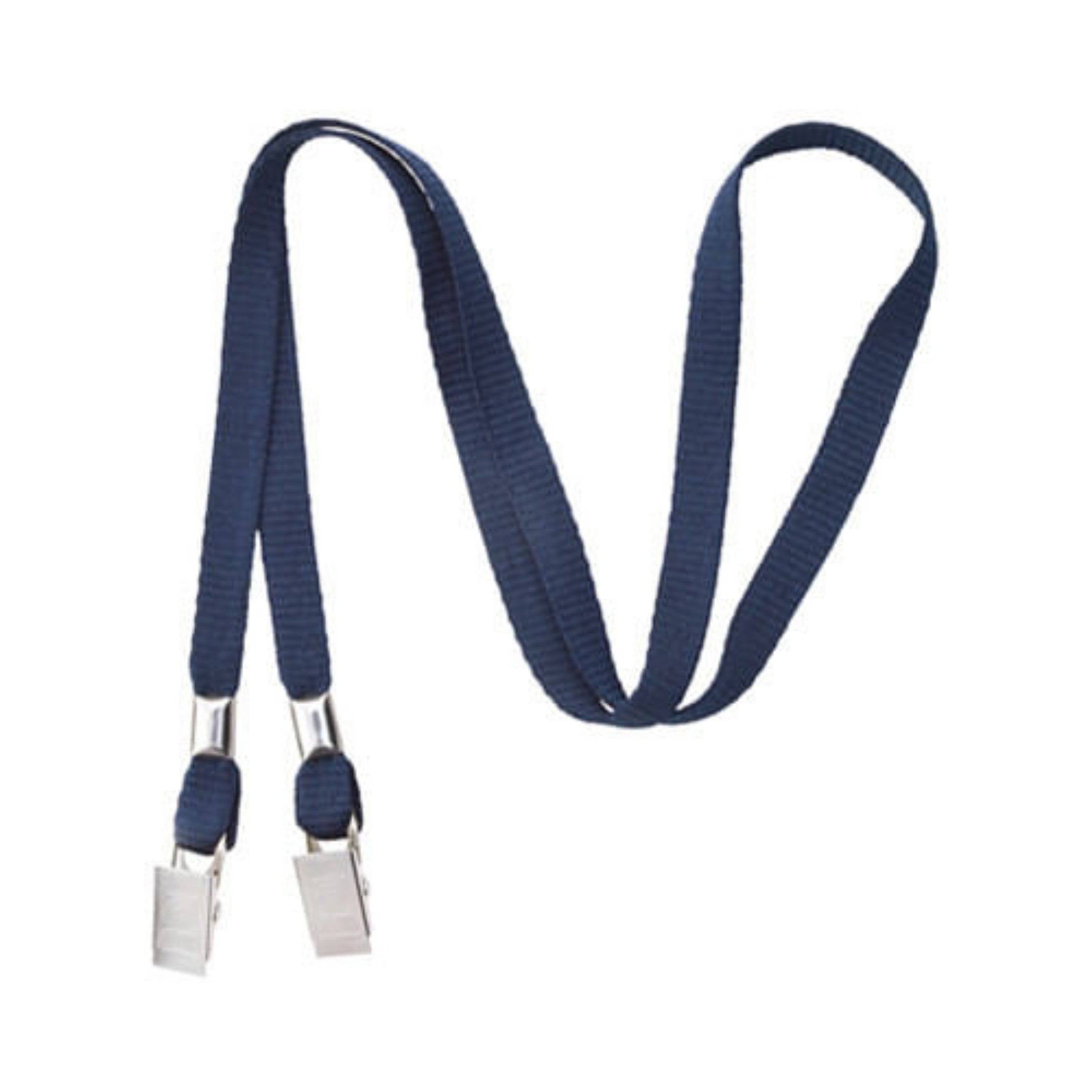 Blank Flat Woven Open-ended Lanyards w/ Bulldog Clips