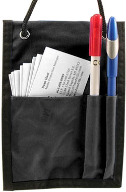 Event Zipper Pouch Badge Holder - 25 Pack - Black - back view