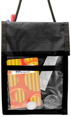 Event Zipper Pouch Badge Holder - 25 Pack - Black - in use
