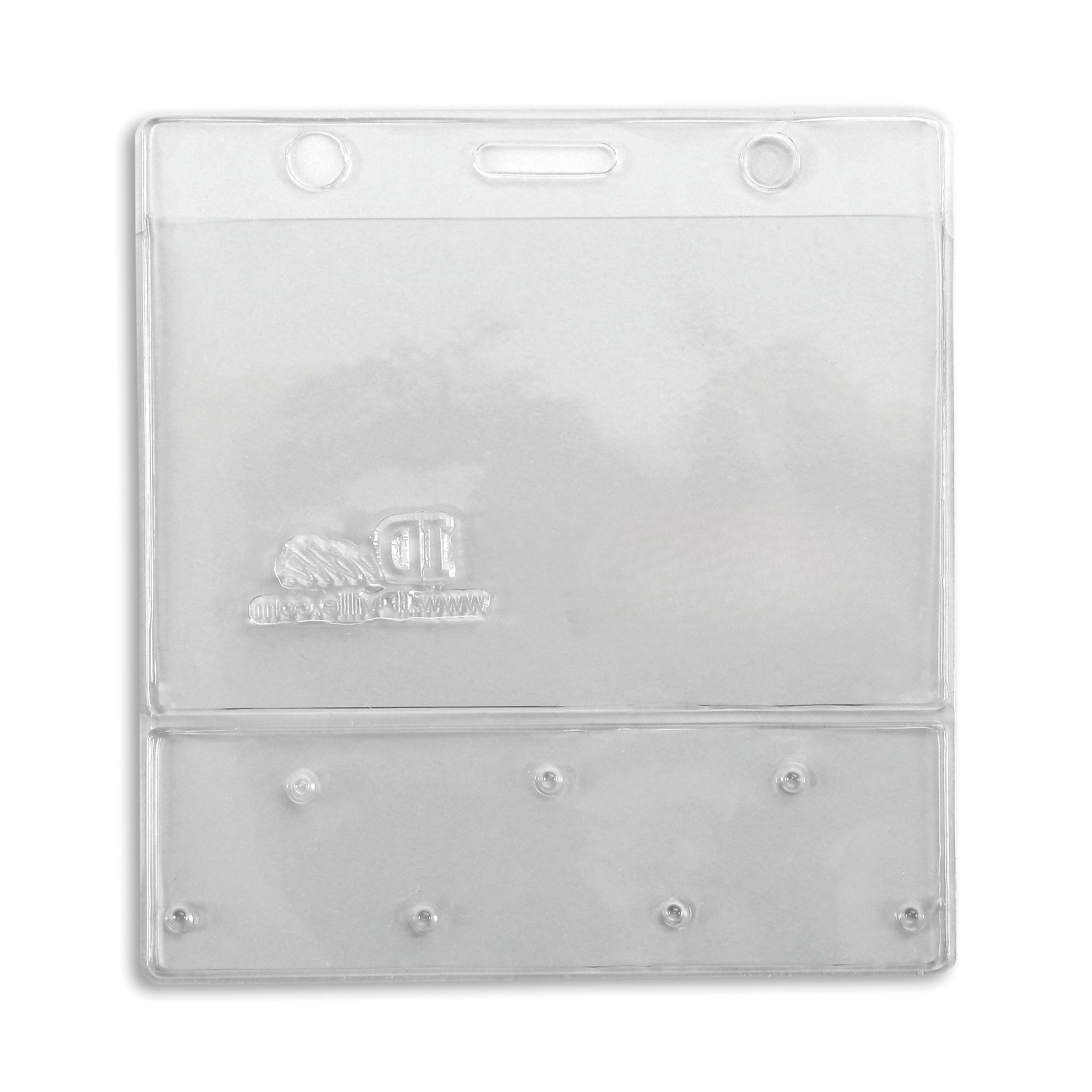 Horizontal ID Badge Holder with Lapel Pin Display