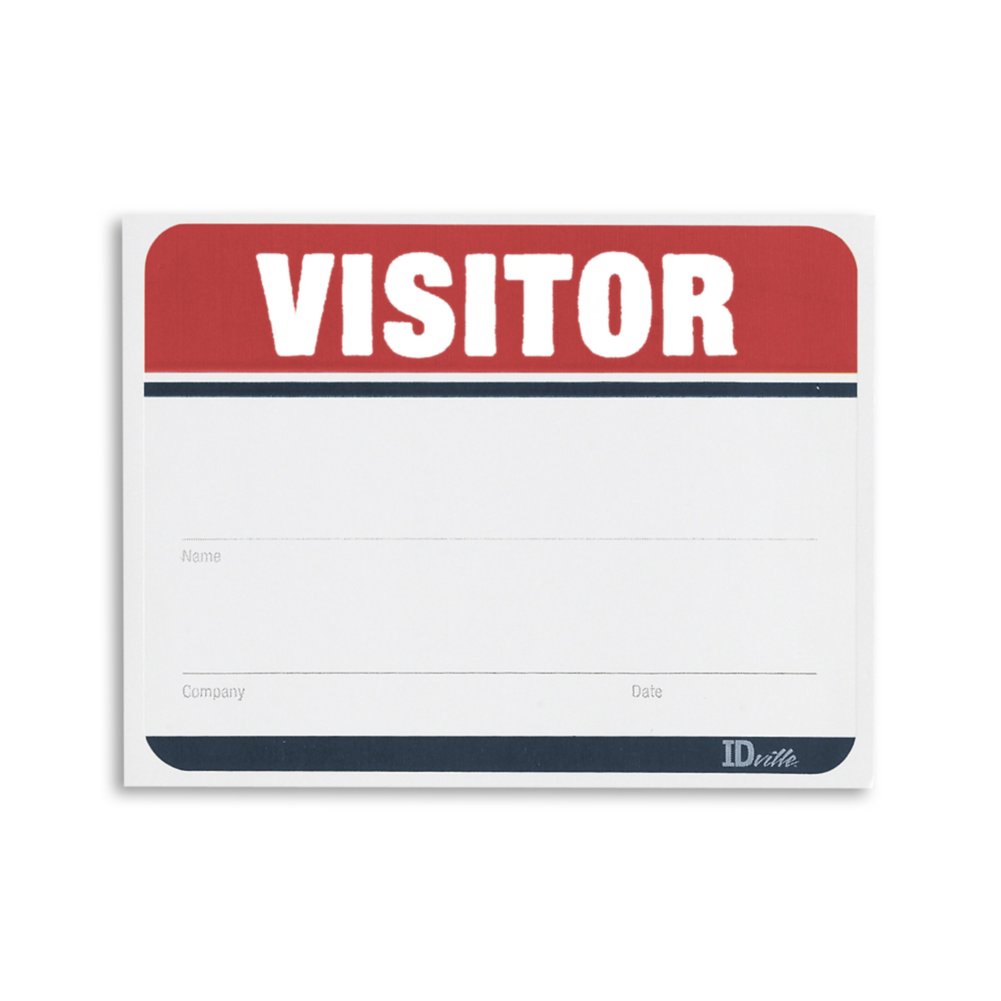 Adhesive Fill in the Blank Name Tag Visitor Labels - Red