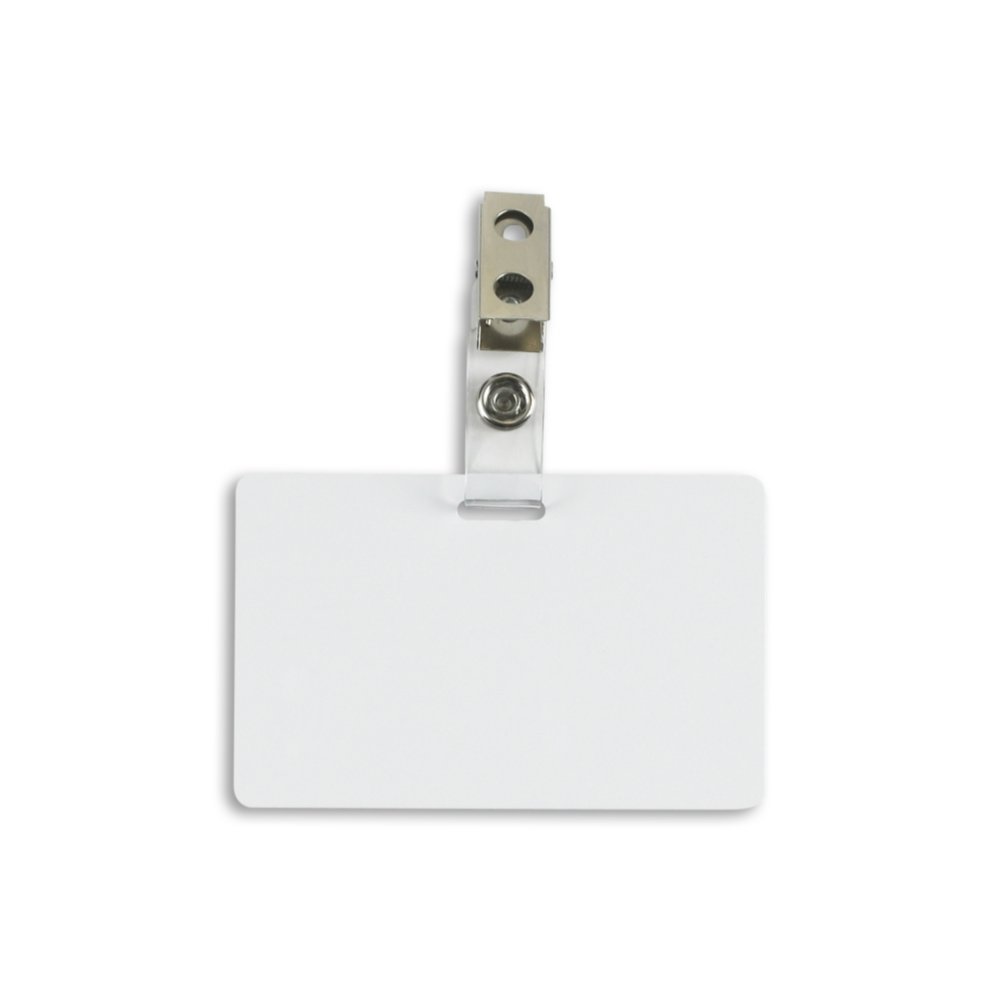 Clear ID Badge Clip - 100 Pack - Clear - in use