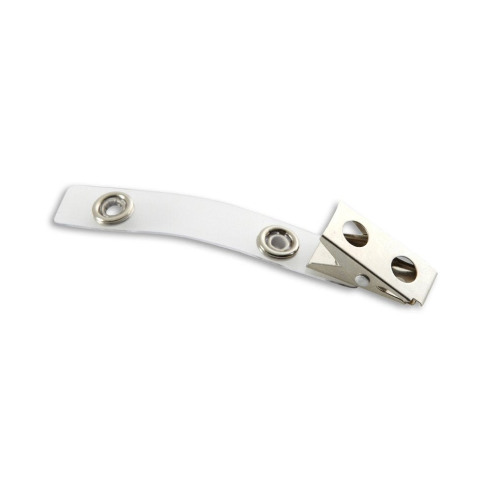Clear ID Badge Clip - 100 Pack - Clear - open view