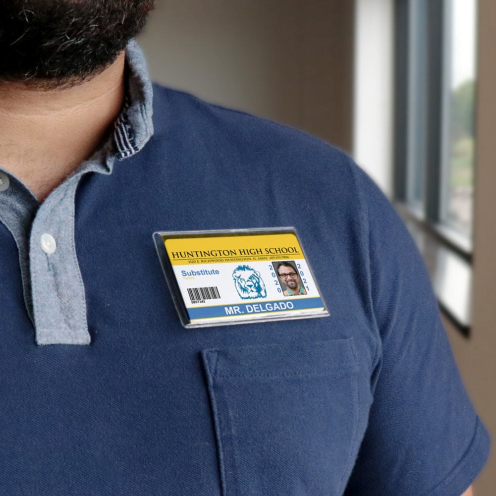 Vinyl Magnetic Badge Holder Credit Card Sized - 25 Pack - in use