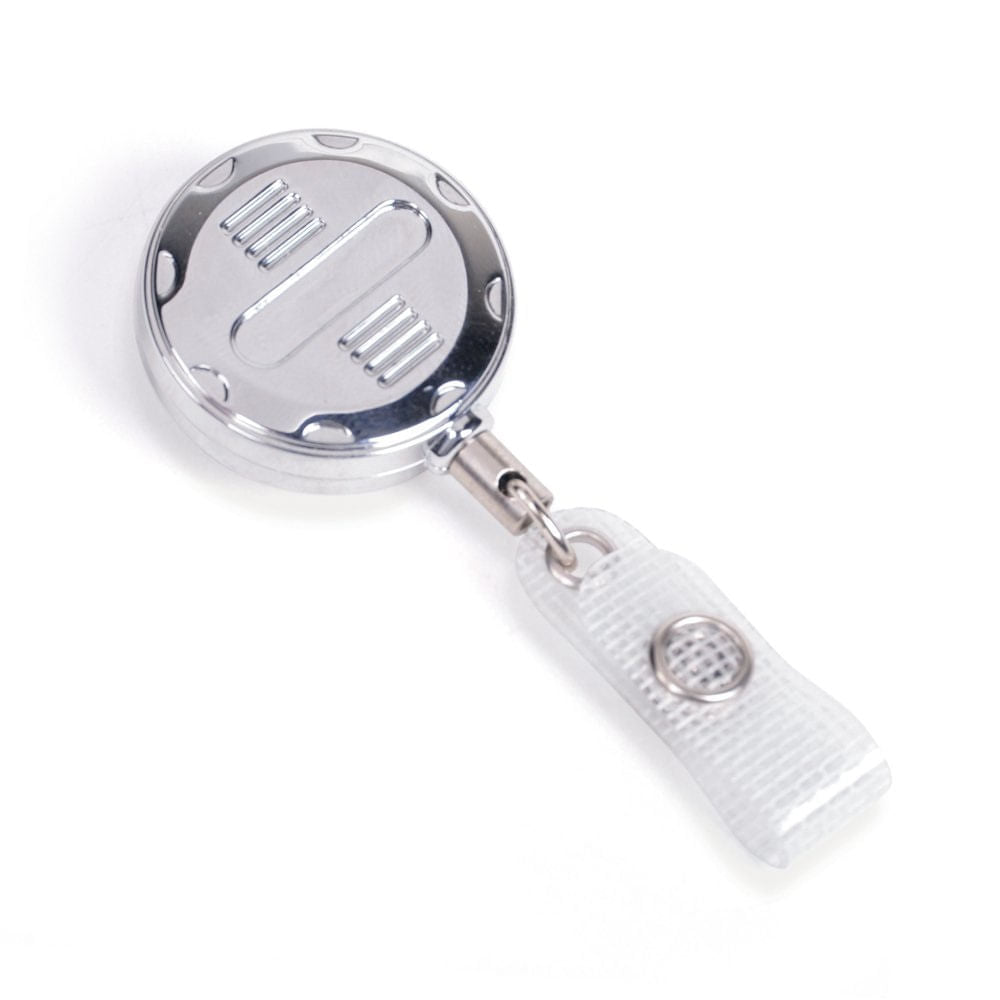 Heavy-Duty Chrome Badge Reel - 10 Pack