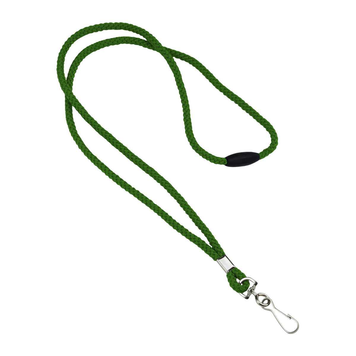 Round Woven Blank Polyester Lanyards with Breakaway - 25 Pack - Green