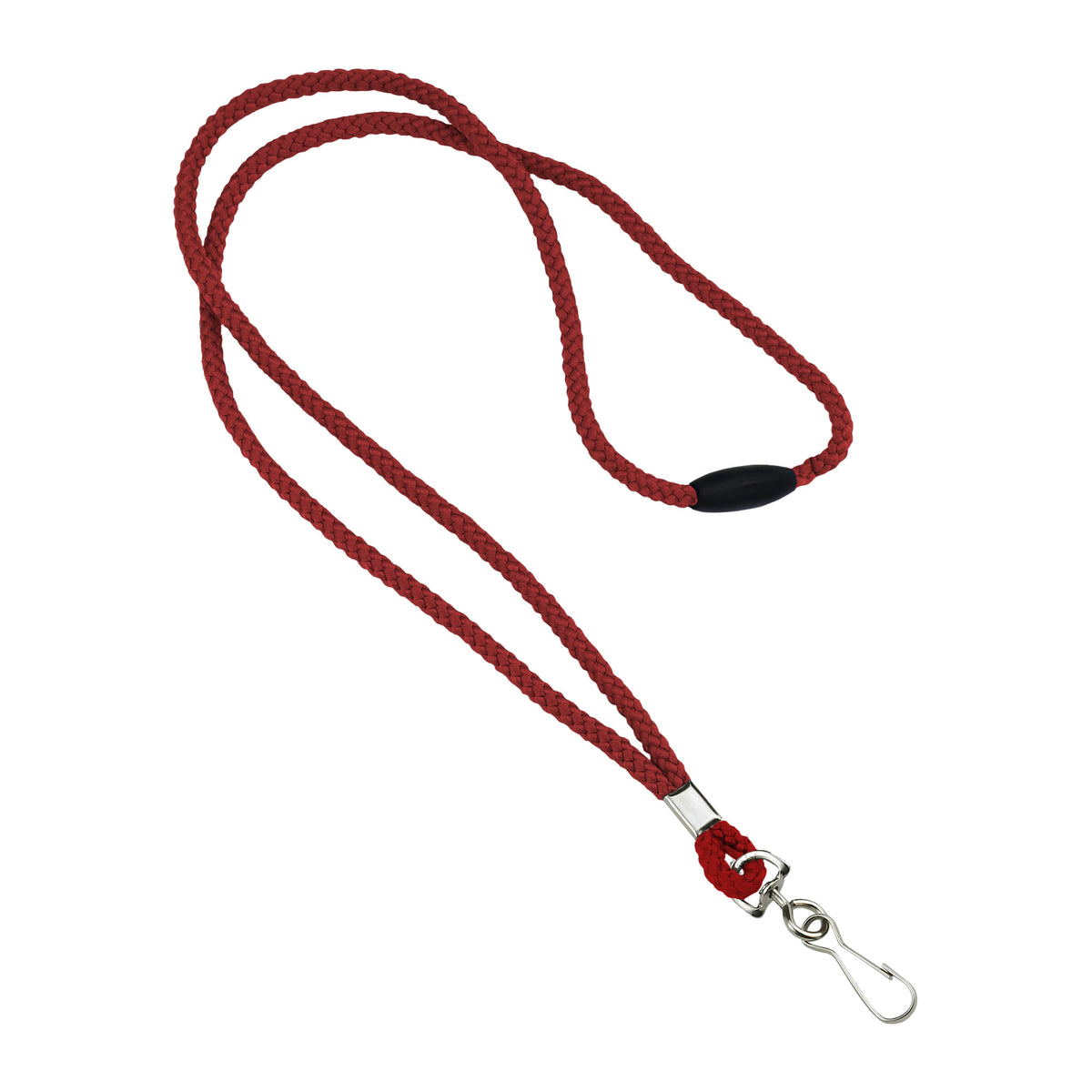 Round Woven Blank Polyester Lanyards with Breakaway - 25 Pack - Red