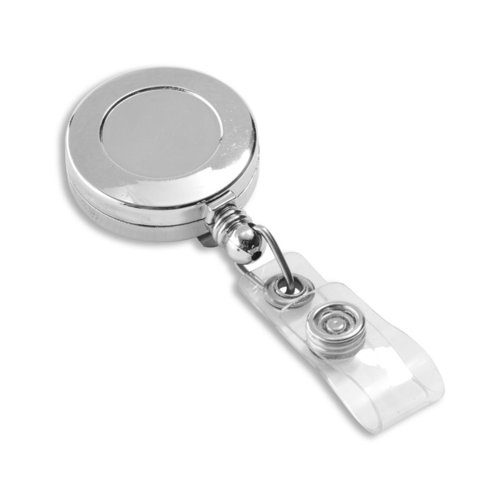 Round Metallic Colored Badge Reel - 25 Pack