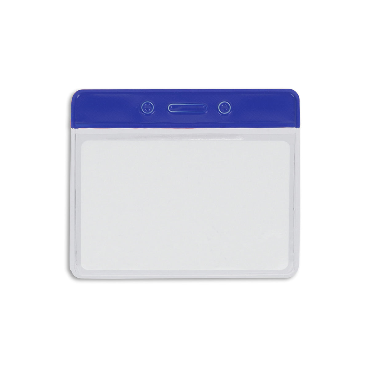 Clear Bar Horizontal Badge Holder - 50 Pack - Blue - in use