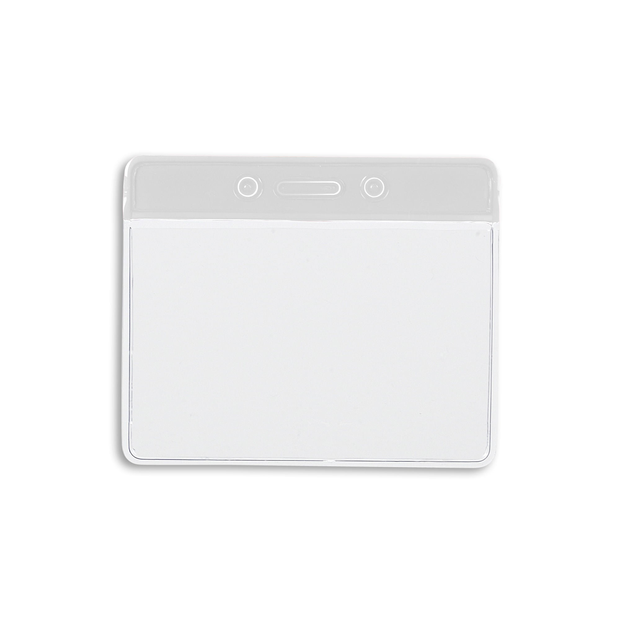 Clear Bar Horizontal Badge Holder - 50 Pack - White - back view