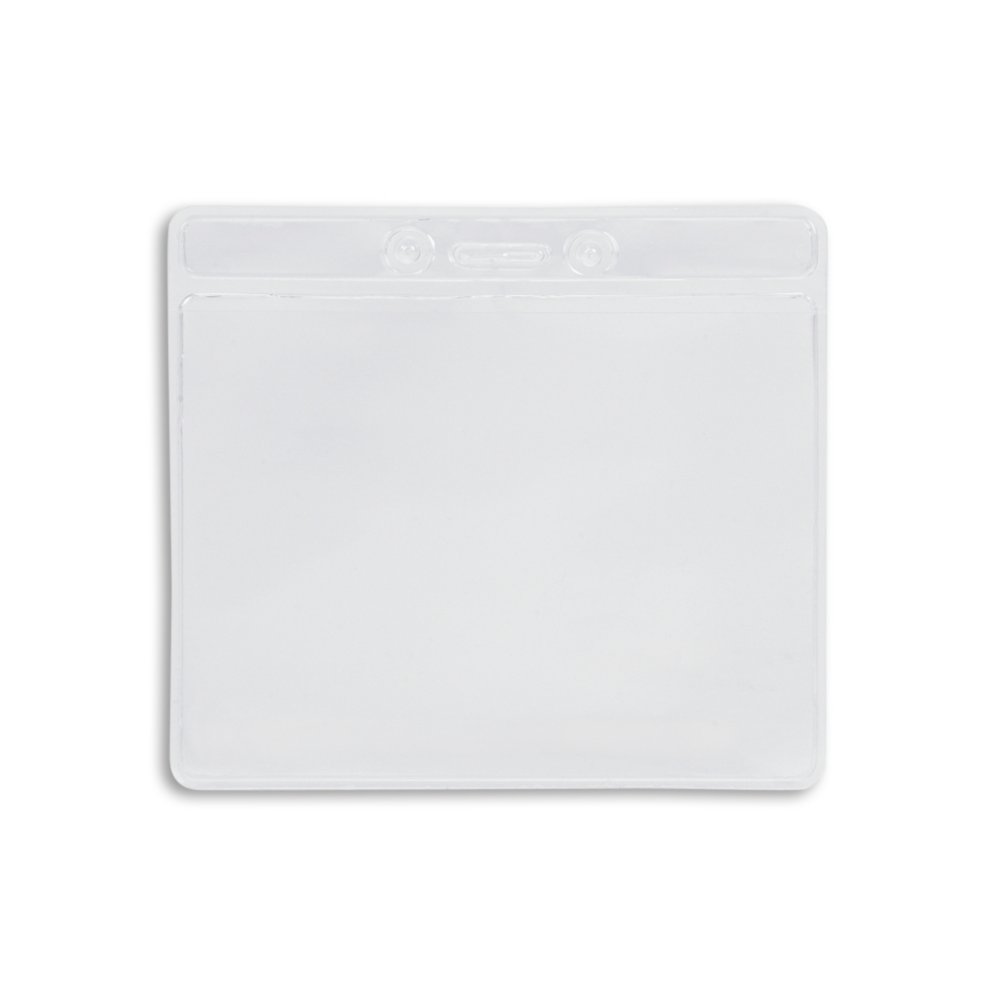 Horizontal Clear Color Bar Badge Holder - 50 Pack - Clear - back view