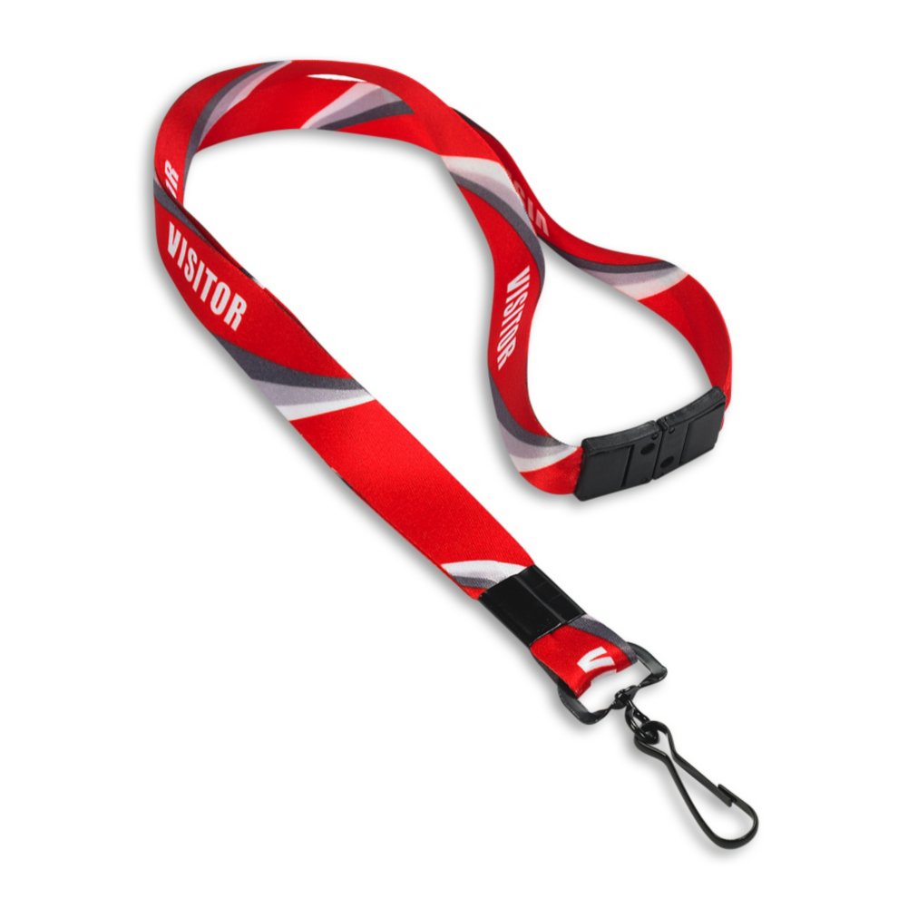 Pre-Designed Visitor Lanyards - Bright Red - 10 Pack