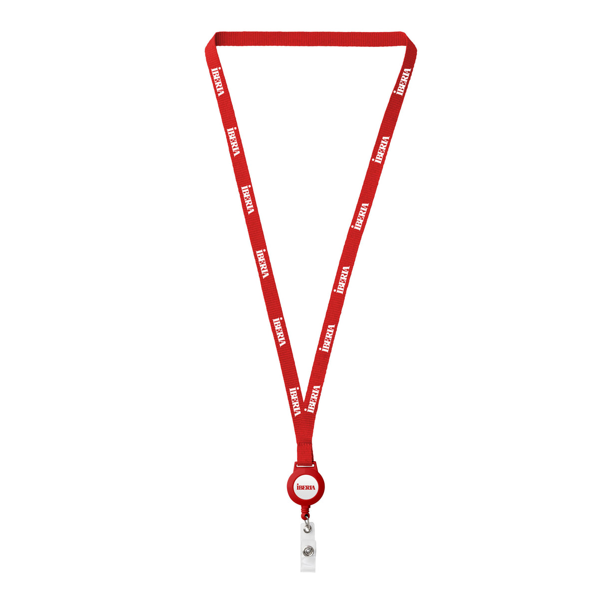 1/2" Polyester Lanyard/Reel Combo - Two Imprint Custom Lanyard