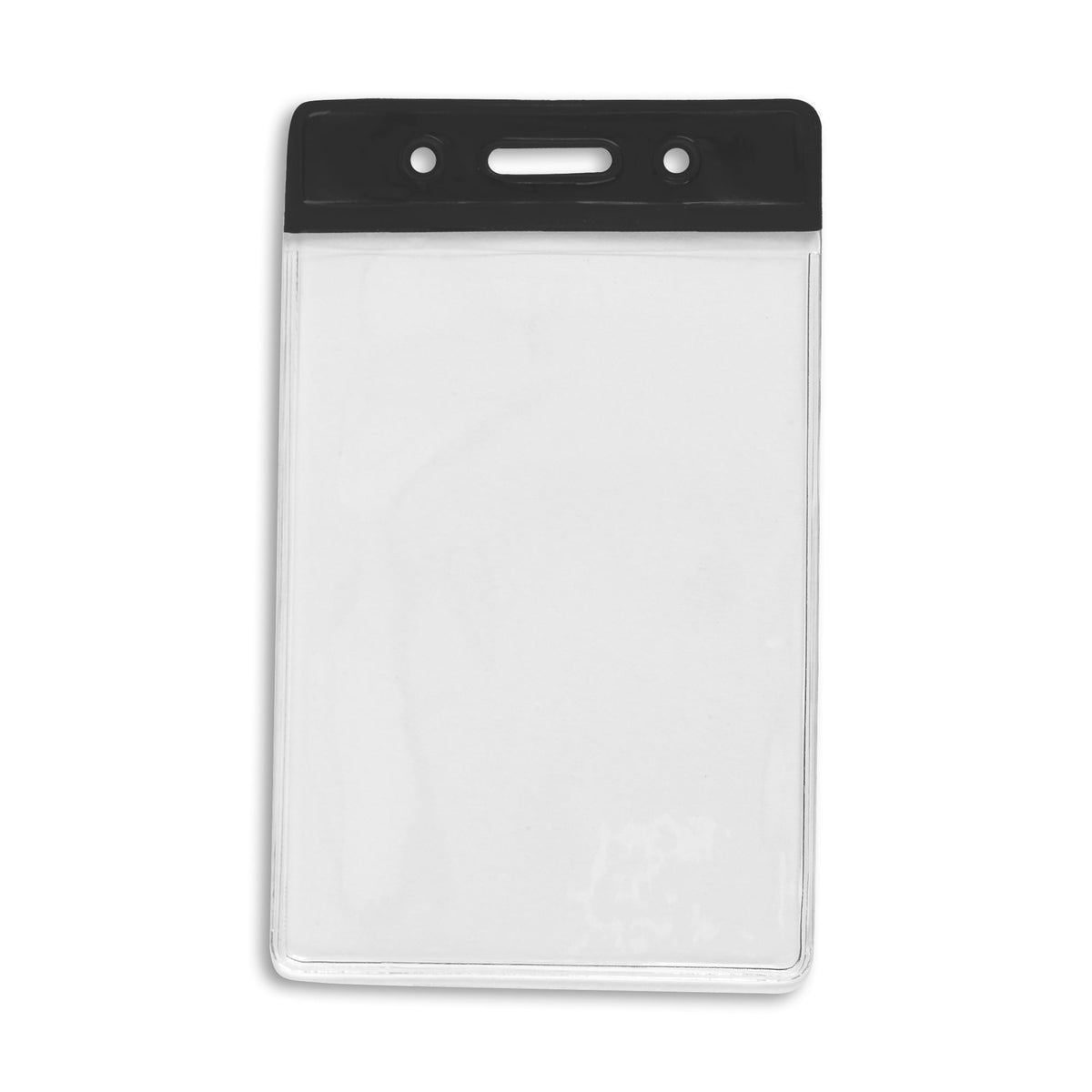 Vertical Color Bar Badge Holder - 50 Pack - Black - back view