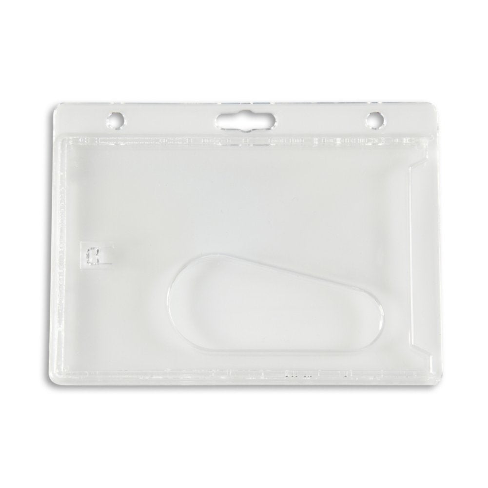 Horizontal Hard Plastic Badge Holder - 50 Pack - back view