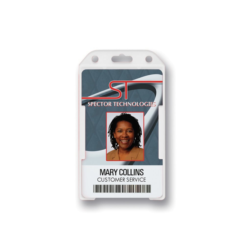 Rigid Vertical Open-Face Badge Holder - 50 Pack - Clear