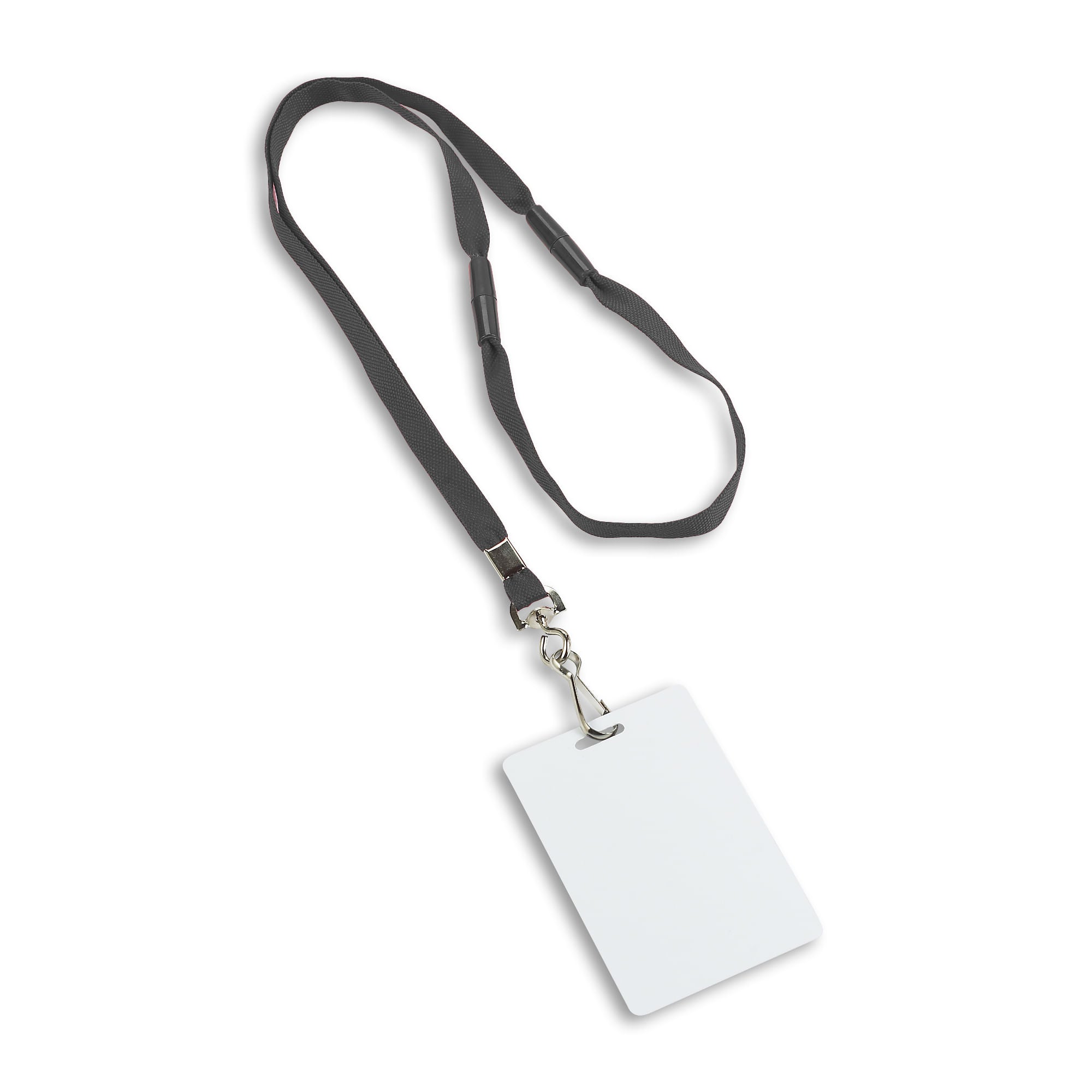 Two-Way Breakaway Blank Lanyard - 25 Pack - Black - in use