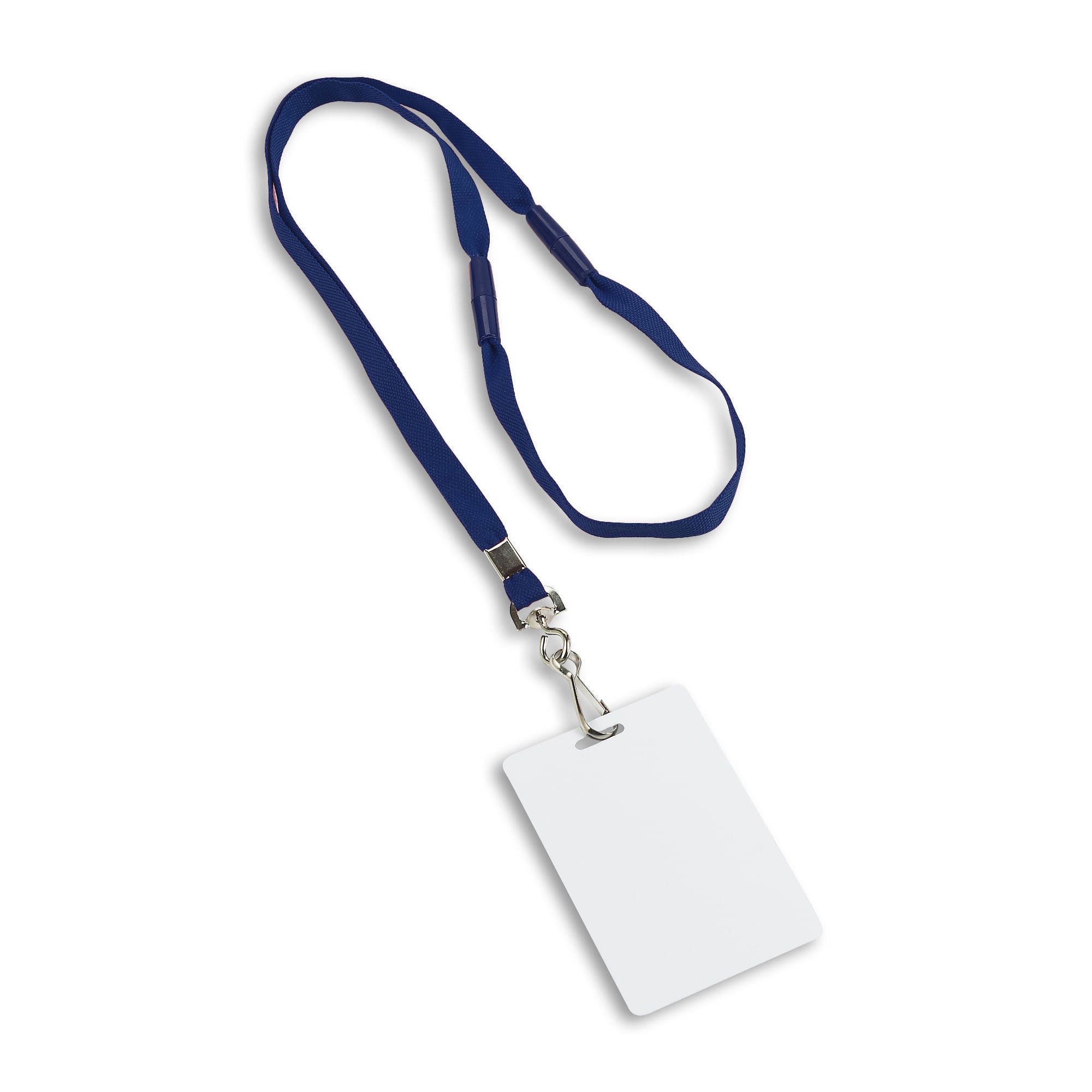 Two-Way Breakaway Blank Lanyard - 25 Pack - Blue - in use