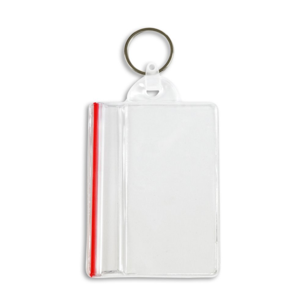 Vertical Sealable Holder with Key Ring Attachment - 50 Pack