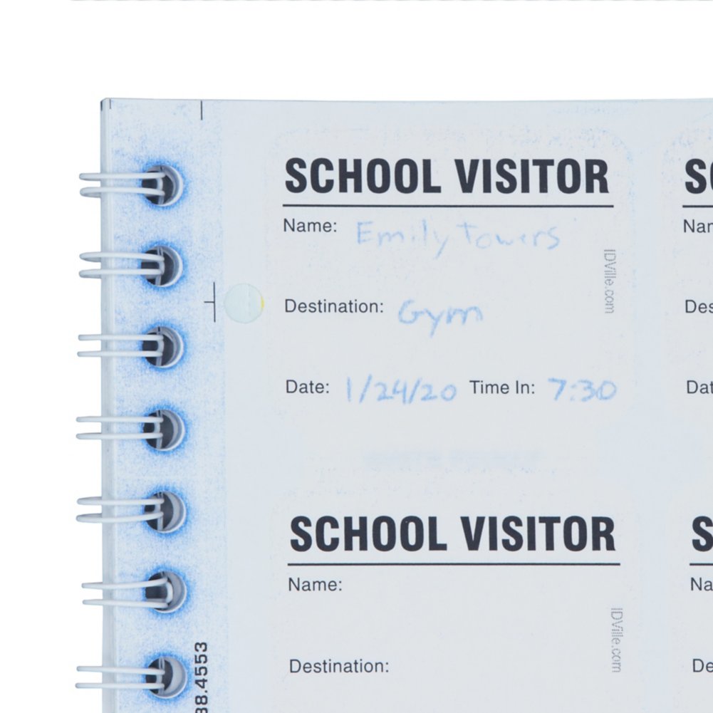 School Visitor Pass Registry Book by Visitor Pass Solutions - side view