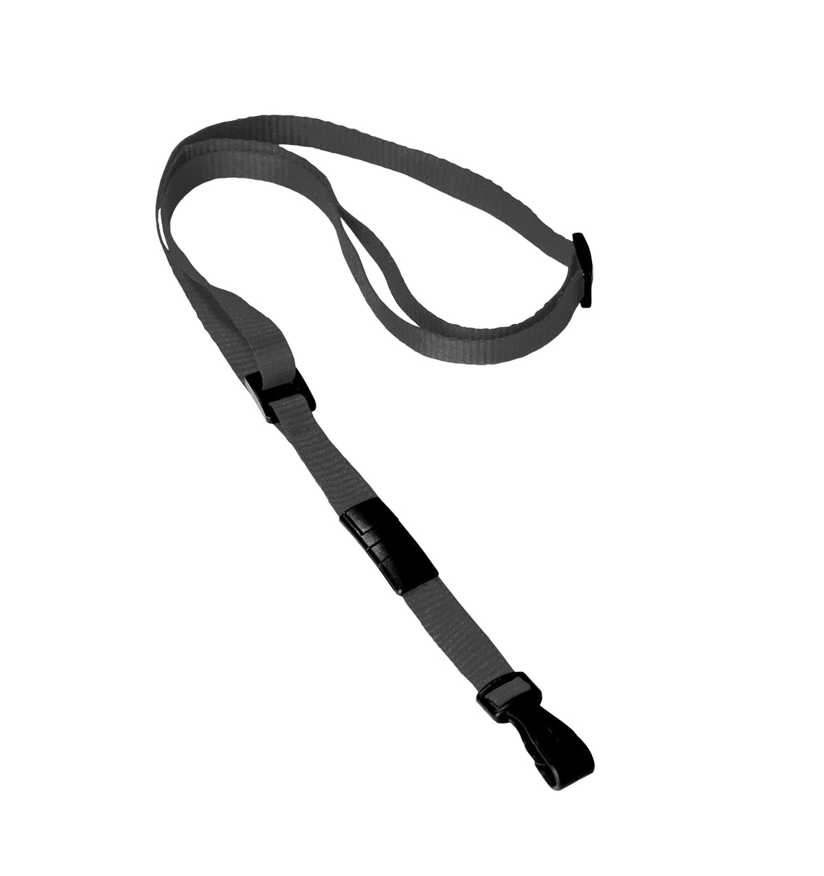 Adjustable Blank Lanyards - 25 Pack - Black