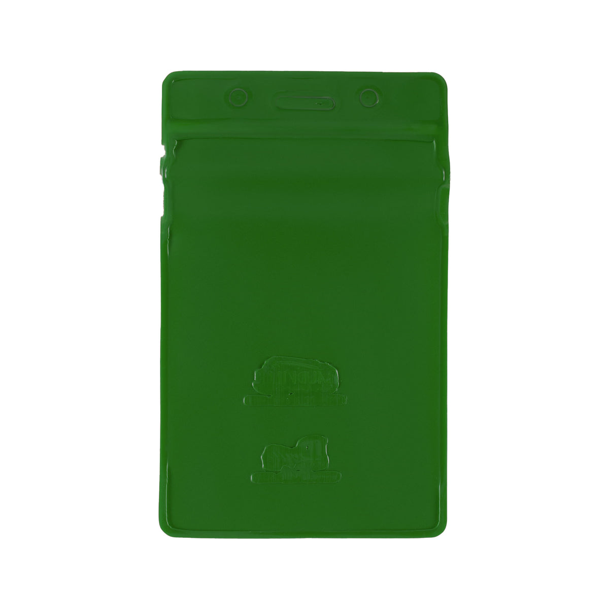 Vertical Sealable Vinyl Badge Holder - 50 Pack - Green - back view