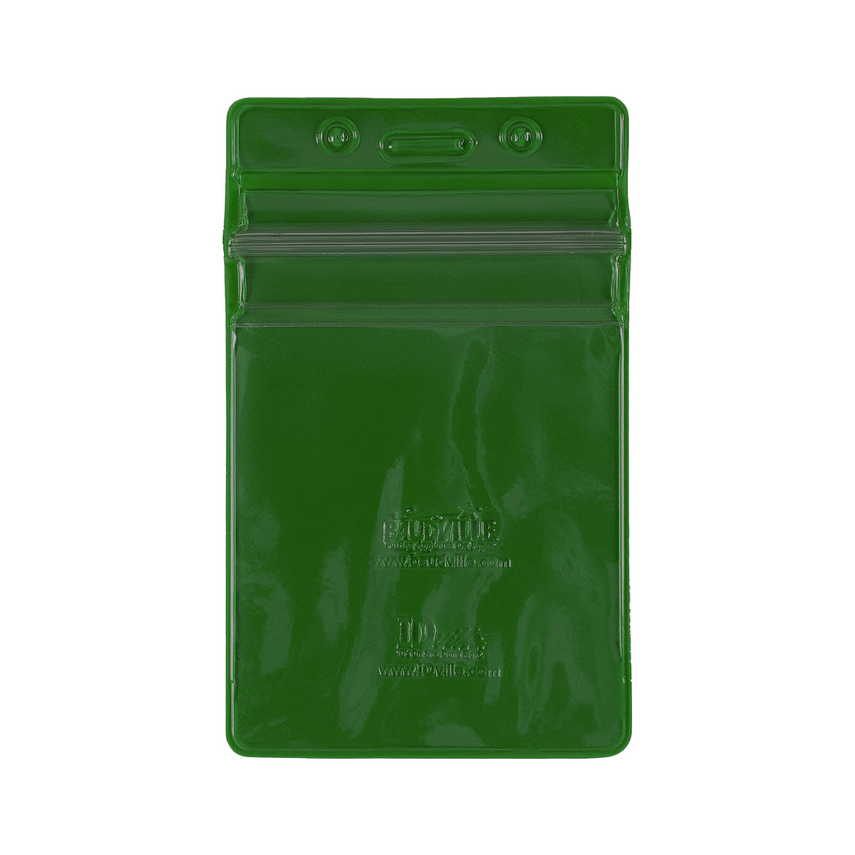 Vertical Sealable Vinyl Badge Holder - 50 Pack - Green