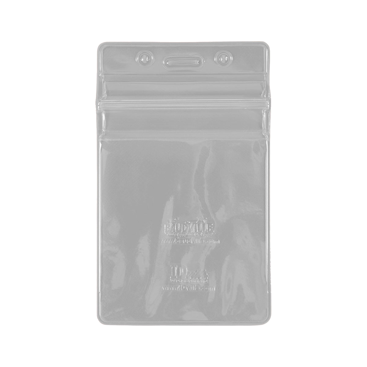 Vertical Sealable Vinyl Badge Holder - 50 Pack - White