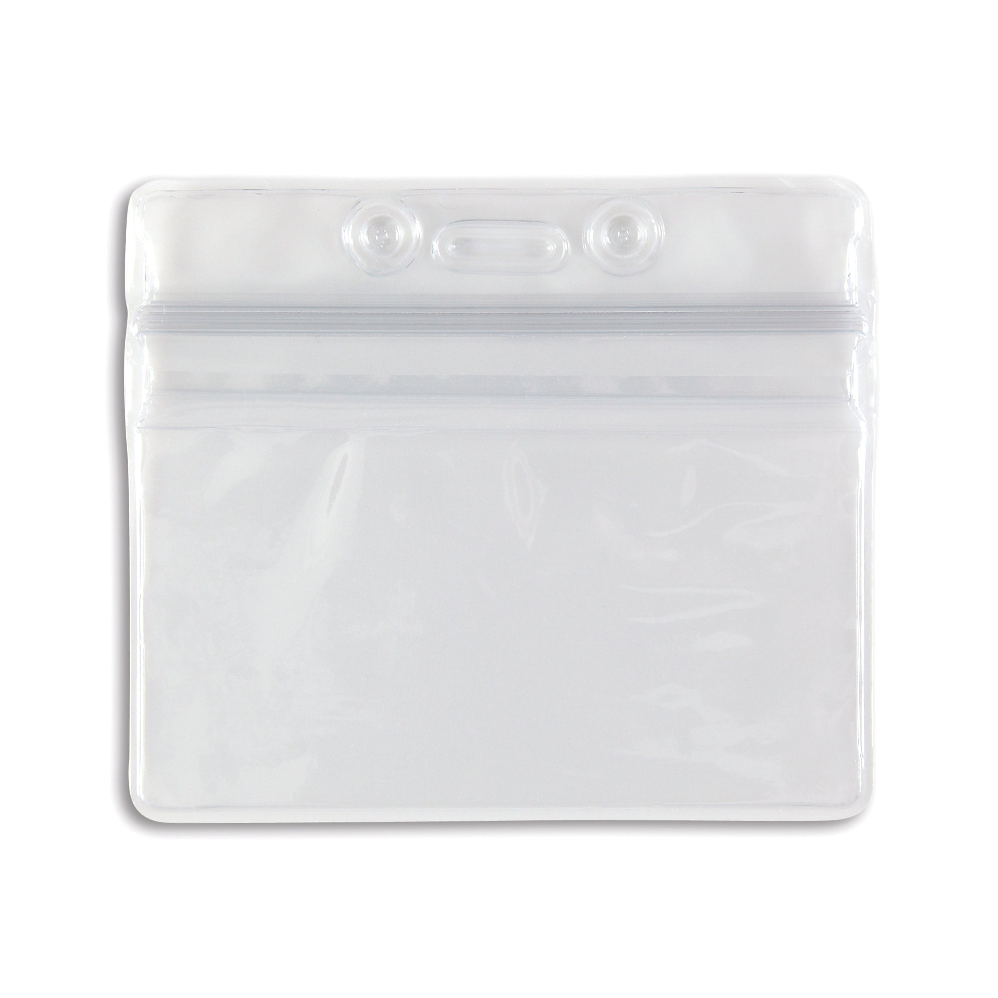 Horizontal ID Badge Holder with Sealable Top
