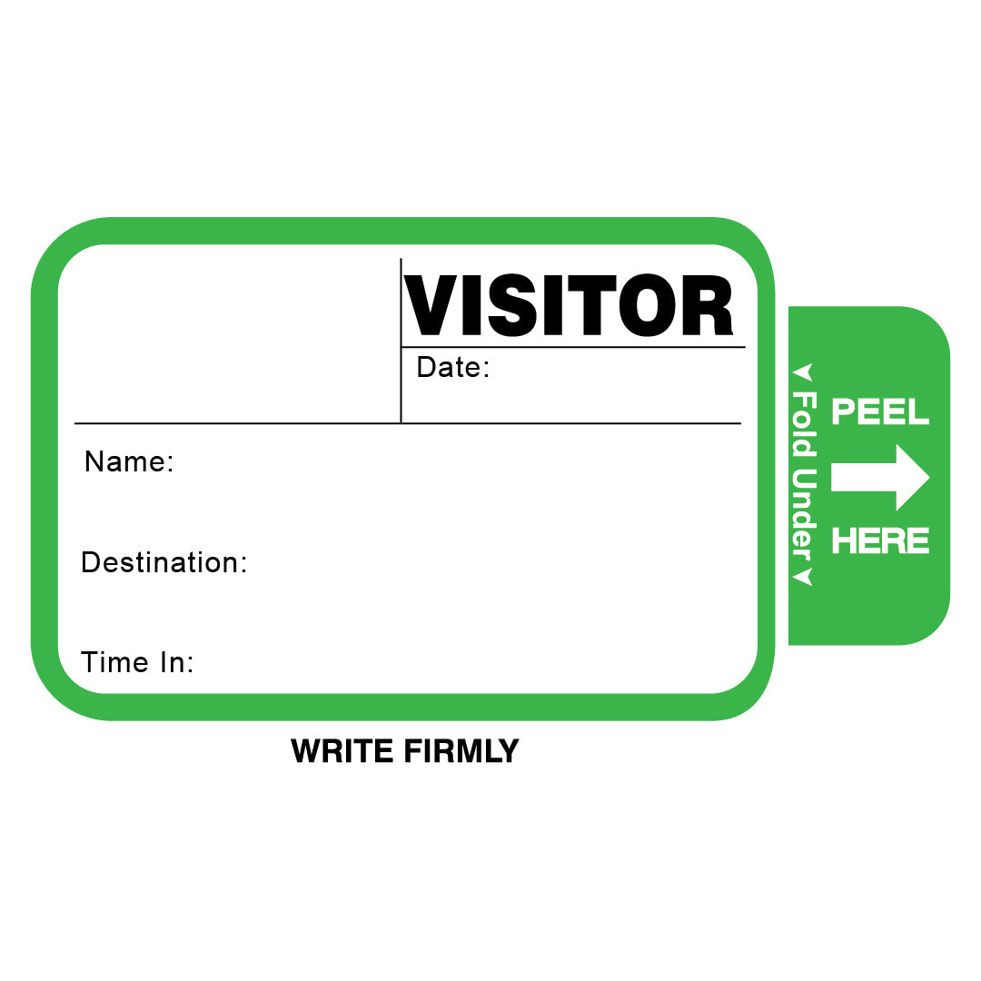 Custom Printed Visitor Pass Registry Book with Self-Expiring Badges