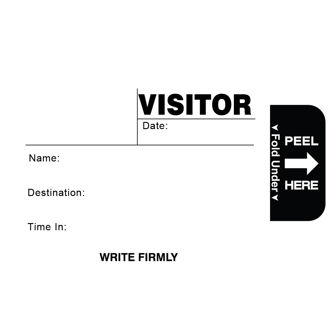 Custom Printed Visitor Pass Registry Book with Self-Expiring Badges