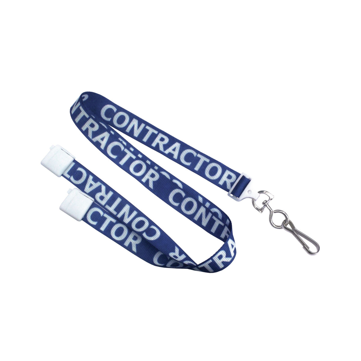 Pre-Printed Contractor Lanyard with Breakaway - Blue