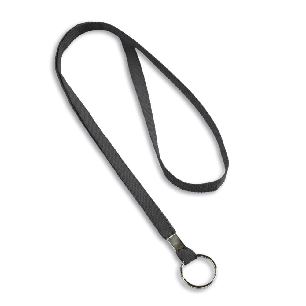 Blank Flat Woven Lanyard - 25 Pack - Black