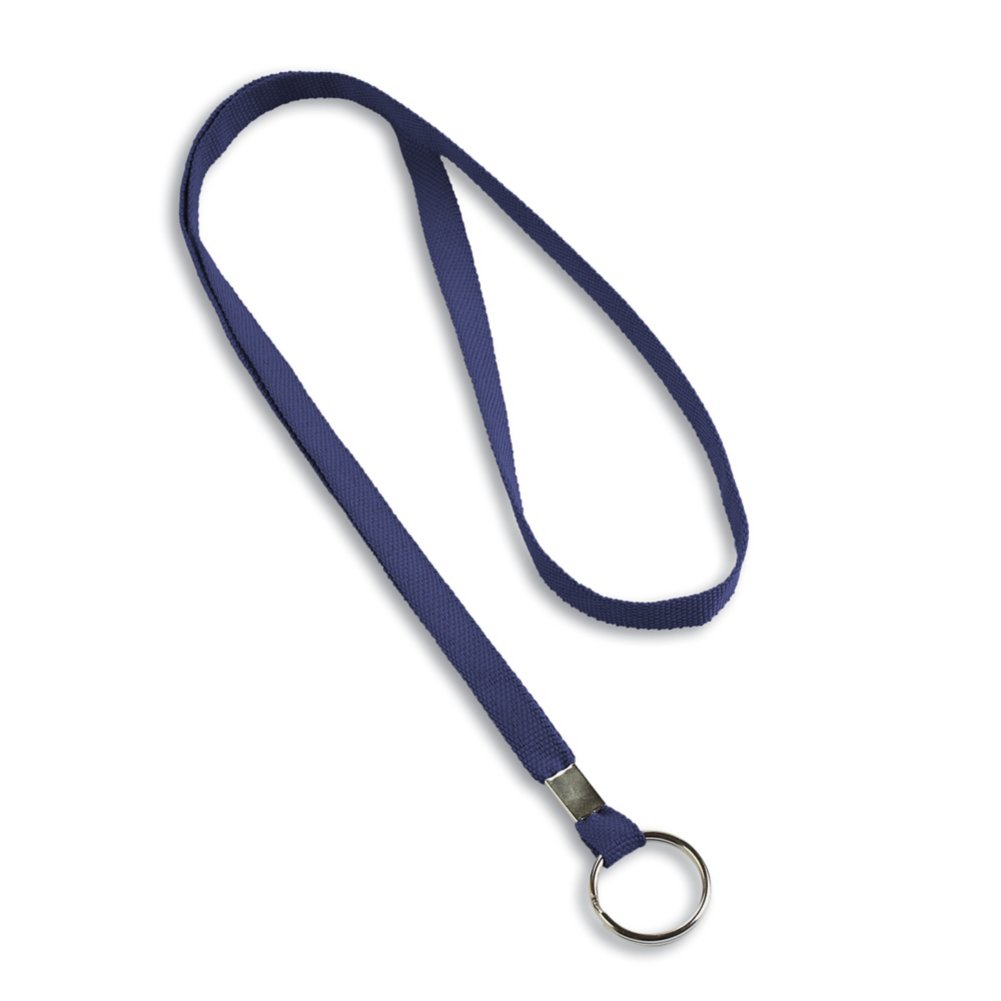 Blank Flat Woven Lanyard - 25 Pack - Blue