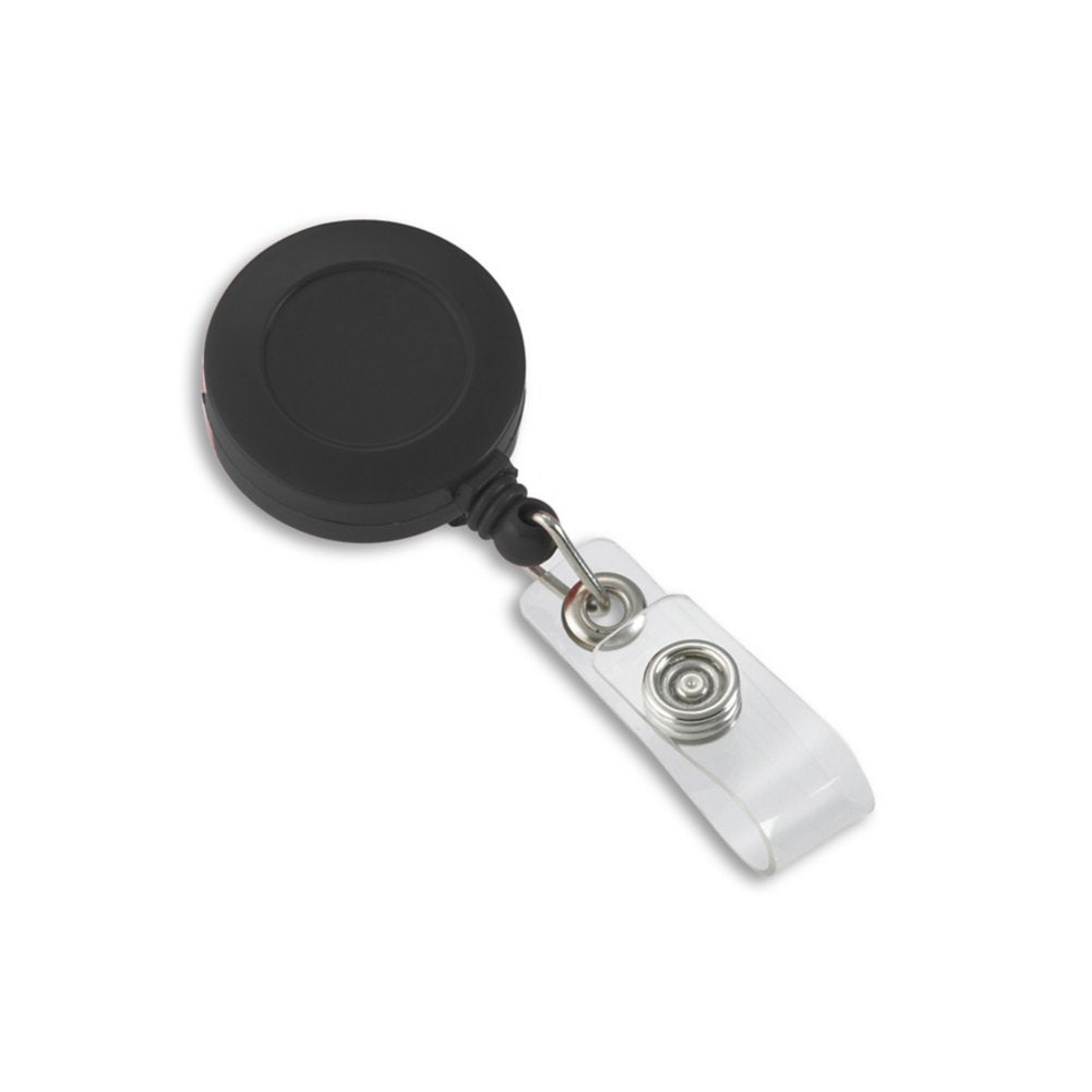 Round Solid Color Badge Reels  - 25 Pack - Black