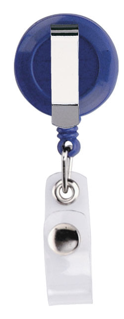 Round Solid Color Badge Reels  - 25 Pack - Blue - back view