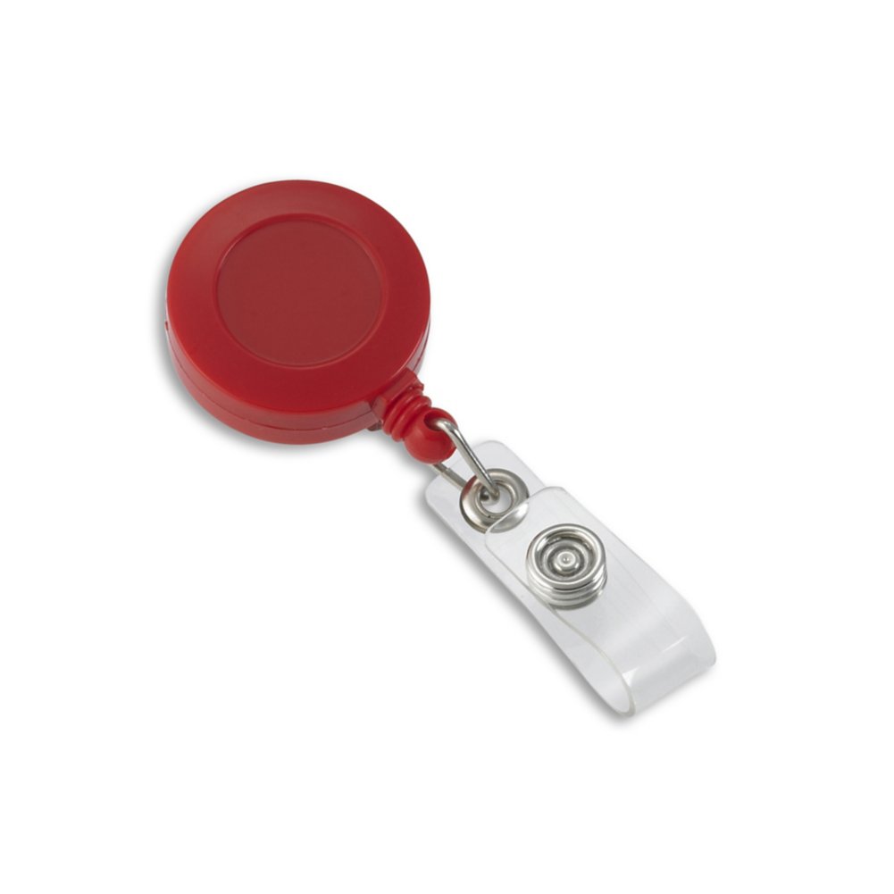 Round Solid Color Badge Reels  - 25 Pack - Red