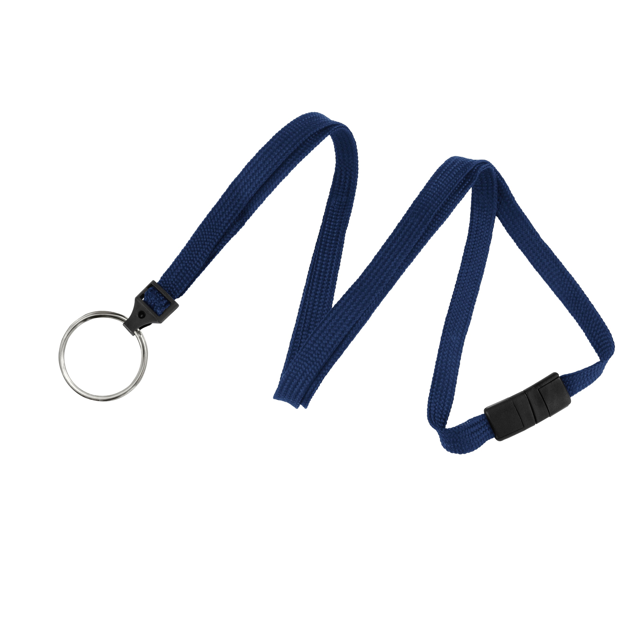 Flat Woven Lanyards with Breakaway Release - 25 Pack - Blue
