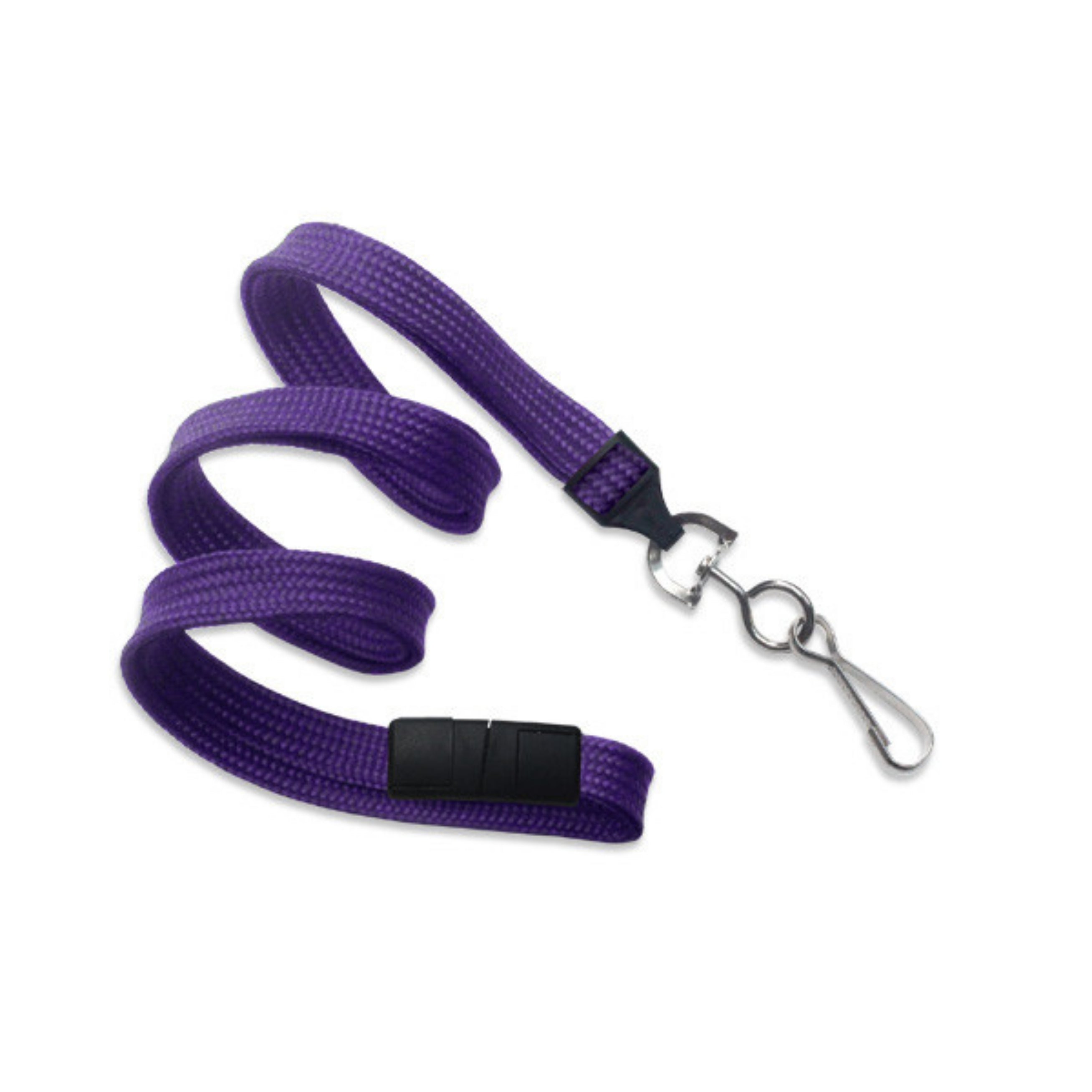 Blank Flat Woven Lanyards with Breakaway Release