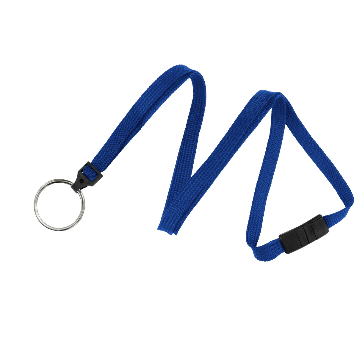 Flat Woven Lanyards with Breakaway Release - 25 Pack - Royal Blue