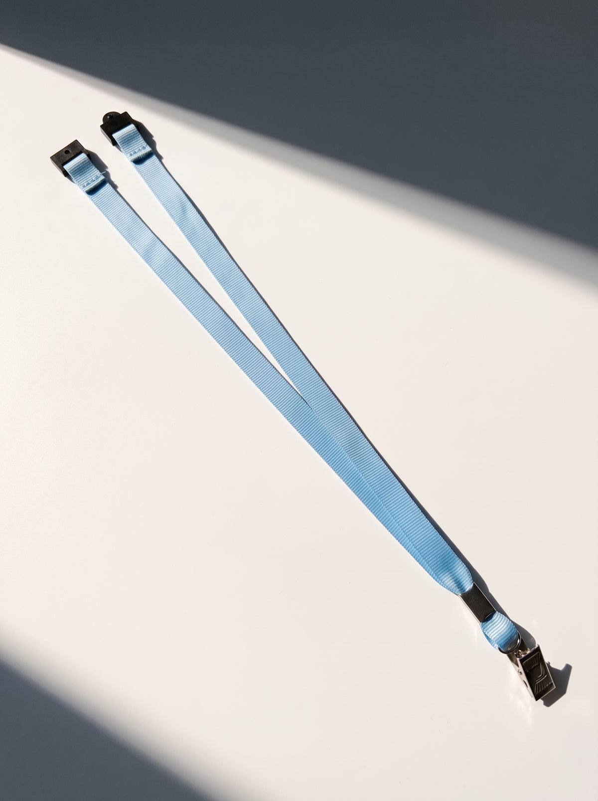 Teal Flat Nylon Lanyard with Breakaway Bulldog Clip