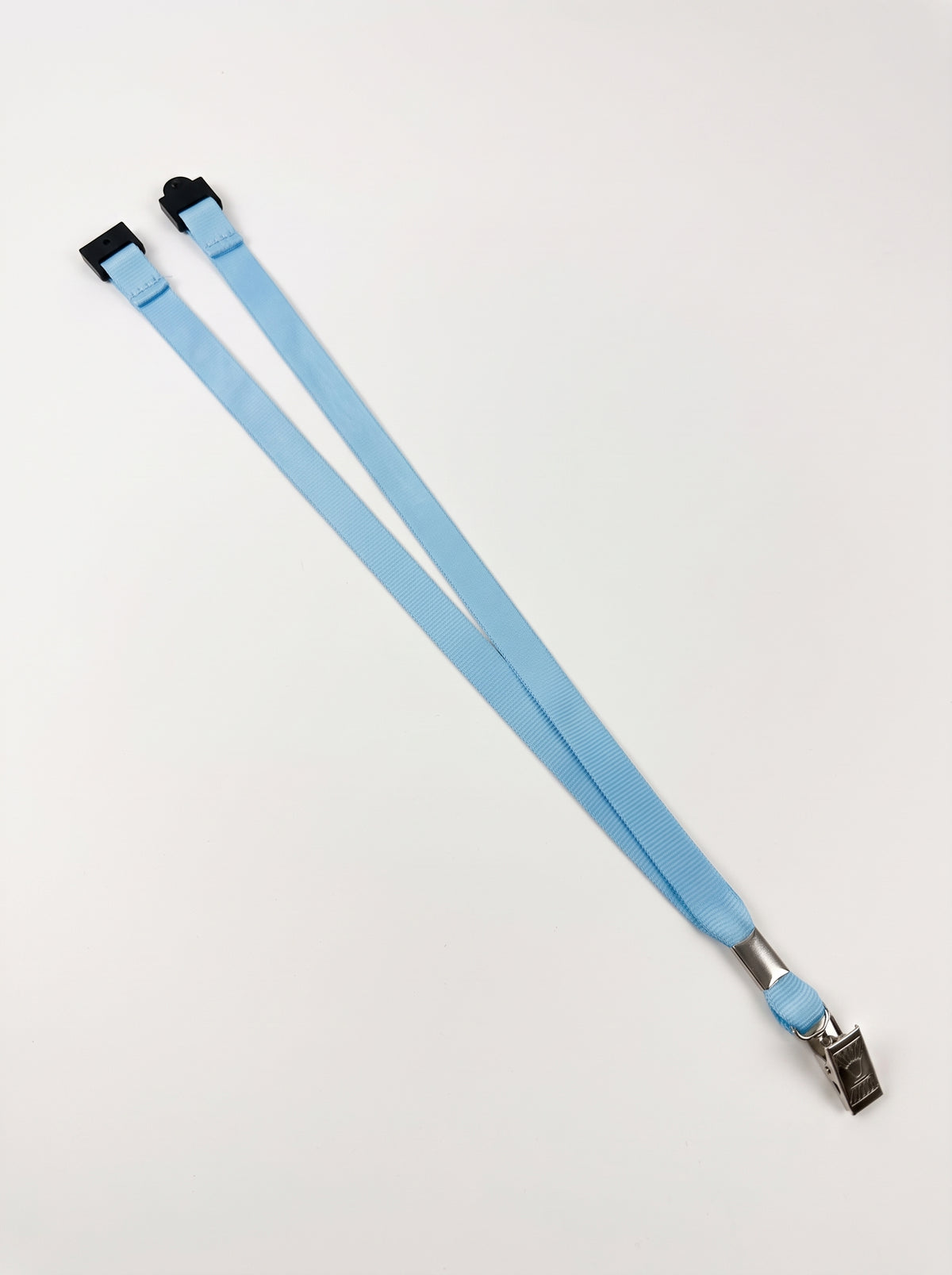 Teal Flat Nylon Lanyard with Breakaway Bulldog Clip