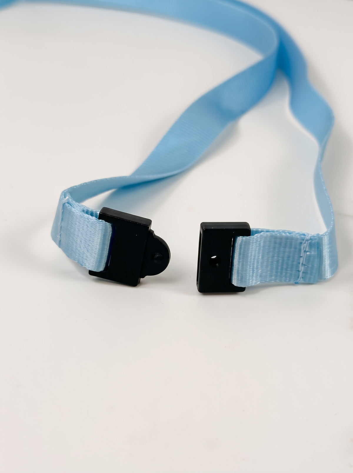 Teal Flat Nylon Lanyard with Breakaway Bulldog Clip
