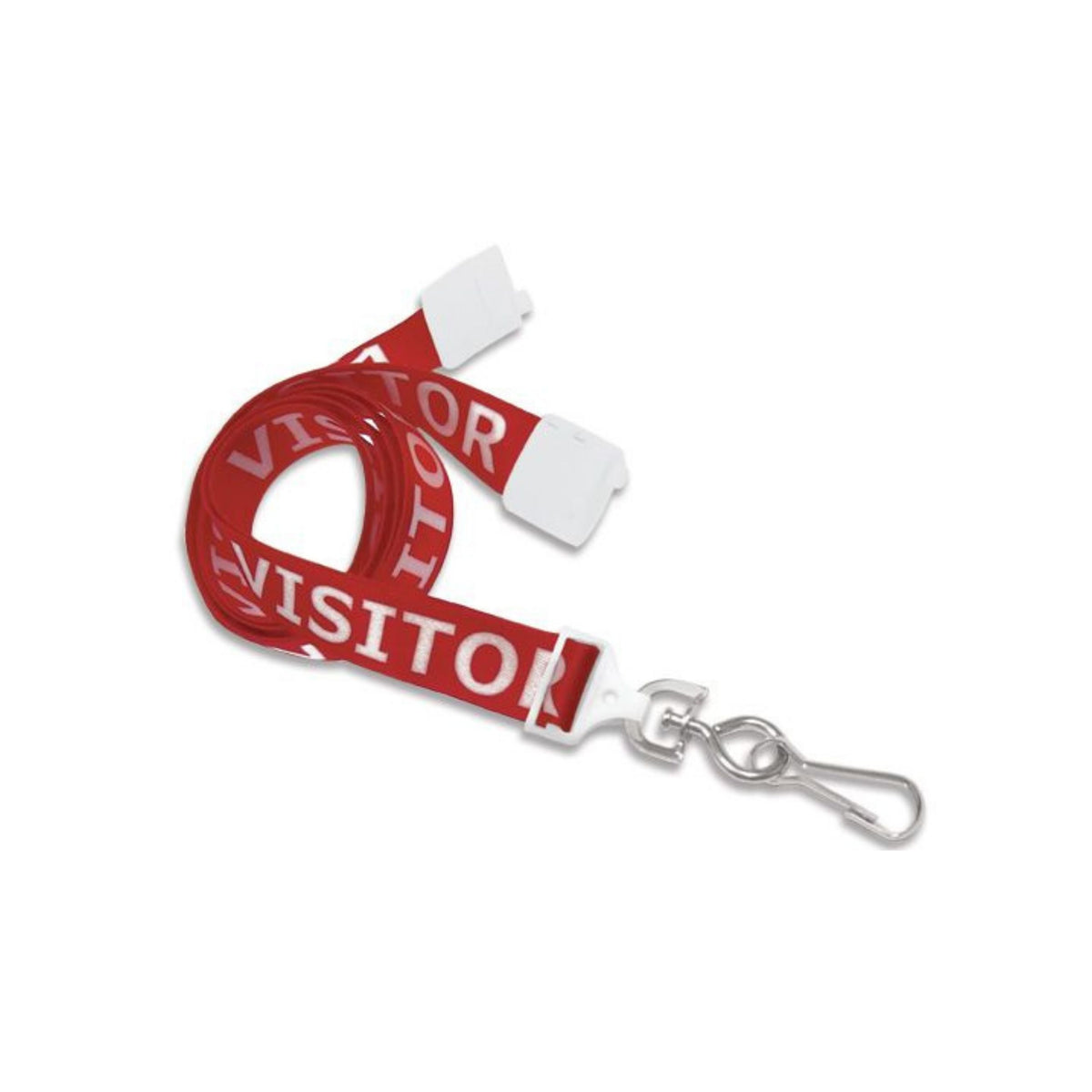 Pre-Printed Visitor Lanyards with Breakaway - Red